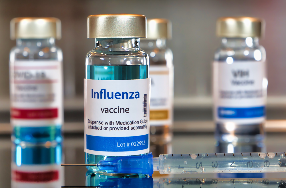 Vials of influenza vaccine